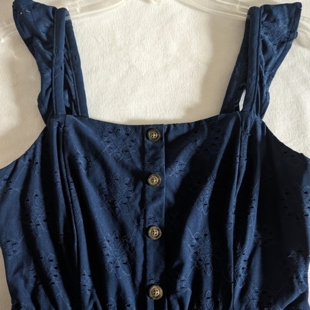 As U Wish Sleeveless Navy Blue Summer Dress Size Medium - Picture 3 of 11